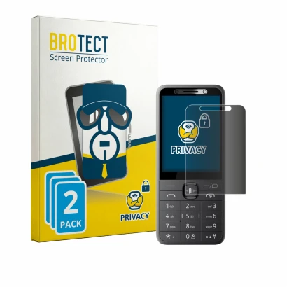 Front side of a product packaging with the brand logo BROTECT. Next to it is the device Nokia 235 4G (2026) shown with the cor