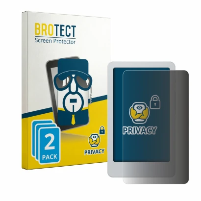 Front side of a product packaging with the brand logo BROTECT. Next to it is the device Onyx Boox Picco shown with the corresp