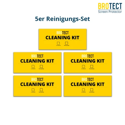 Image of five packaged cleaning kits with the heading