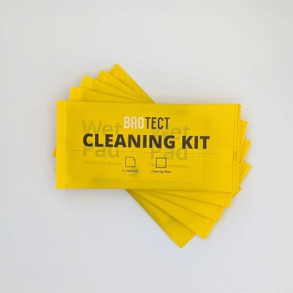 Image of five packaged cleaning kits with the heading "5-Piece Cleaning Set"
