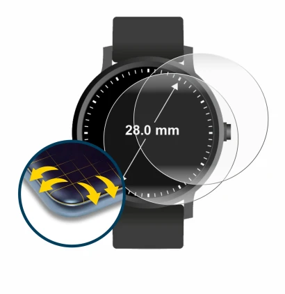 Image of the device Watches (Circular, ø: 28 mm) with a wide variety of screen protectors.