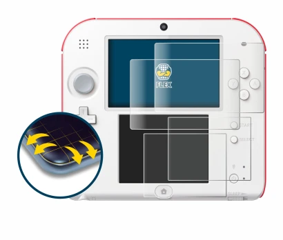 Image of the device Nintendo 2DS with a wide variety of screen protectors.