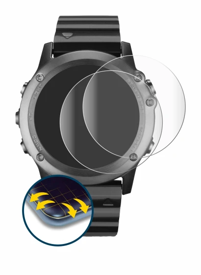 Image of the device Garmin Fenix 3 with a wide variety of screen protectors.