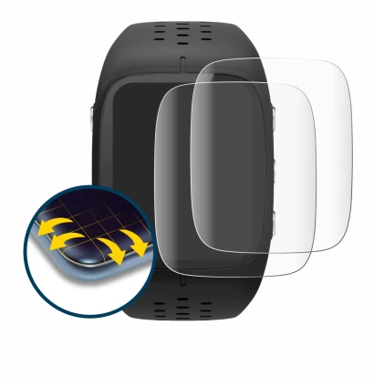 Image of the device Polar M430 with a wide variety of screen protectors.