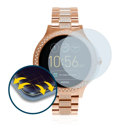 Image of the device Fossil Q Venture with a wide variety of screen protectors.