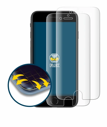 Image of the device Apple iPhone SE 2 2020 with a wide variety of screen protectors.