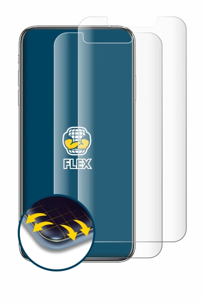 Image of the device Apple iPhone Xs Max with a wide variety of screen protectors.