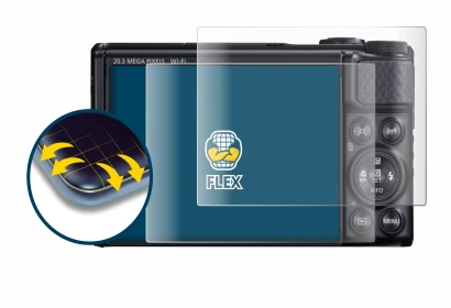 Image of the device Canon PowerShot SX740 HS with a wide variety of screen protectors.