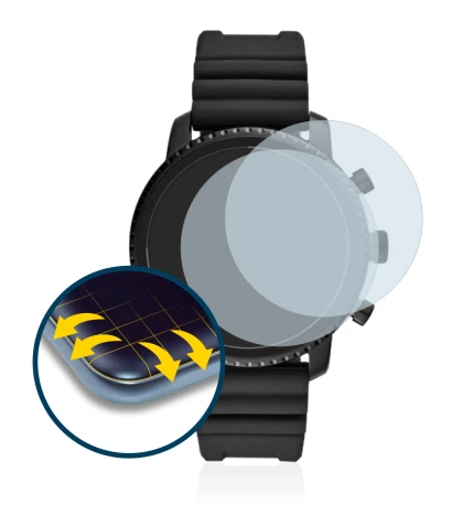 Image of the device Fossil Q Explorist HR (4.Gen) with a wide variety of screen protectors.