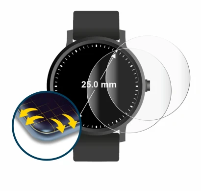 Image of the device Circular Displays (ø: 25 mm) with a wide variety of screen protectors.