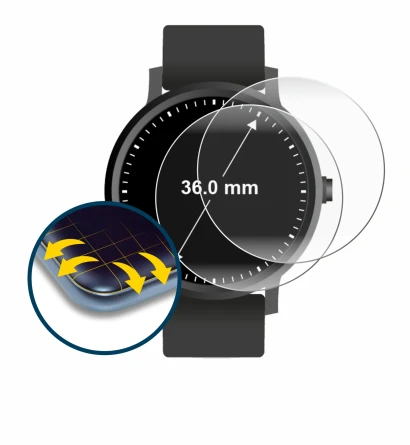 Image of the device Circular Displays (ø: 36 mm) with a wide variety of screen protectors.