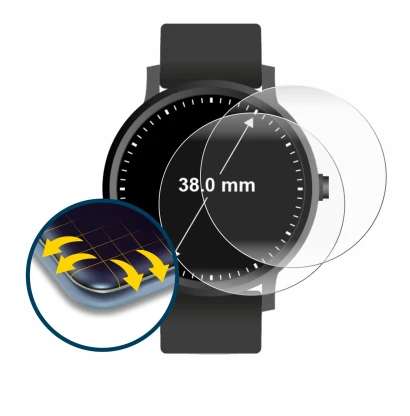 Image of the device Circular Displays (ø: 38 mm) with a wide variety of screen protectors.