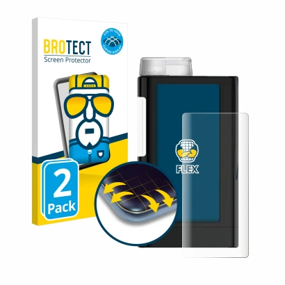 Front side of a product packaging with the brand logo BROTECT. Next to it is the device Mylife YpsoPump shown with the corresp