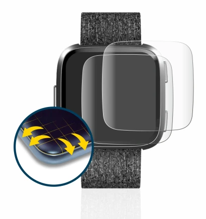 Image of the device Fitbit Versa Special Edition with a wide variety of screen protectors.