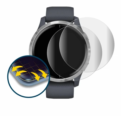 Image of the device Garmin Venu (43 mm) with a wide variety of screen protectors.