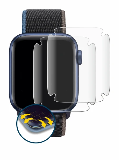 Image of the device Apple Watch Series 6 (44 mm) with a wide variety of screen protectors.