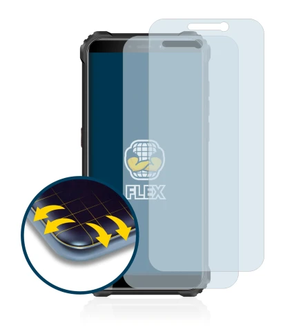 Image of the device Oukitel WP5 with a wide variety of screen protectors.