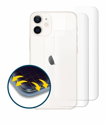 Image of the device Apple iPhone 12 mini (Back) with a wide variety of screen protectors.