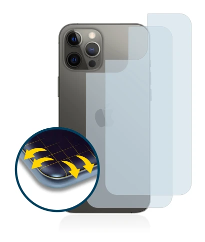 Image of the device Apple iPhone 12 Pro Max (Back) with a wide variety of screen protectors.