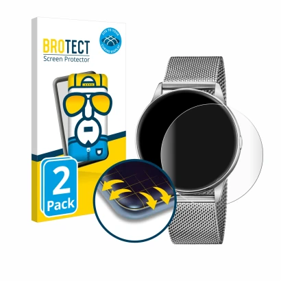 Front side of a product packaging with the brand logo BROTECT. Next to it is the device Lotus Smartime 50000/1 shown with the