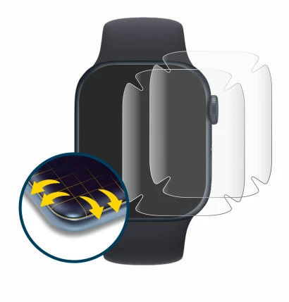 Image of the device Apple Watch Series 7 (41 mm) with a wide variety of screen protectors.