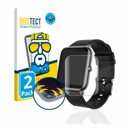 Front side of a product packaging with the brand logo BROTECT. Next to it is the device Popglory P22 shown with the correspond
