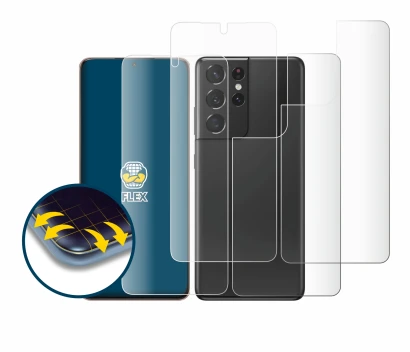 Image of the device Samsung Galaxy S21 Ultra 5G (Front+Back) with a wide variety of screen protectors.