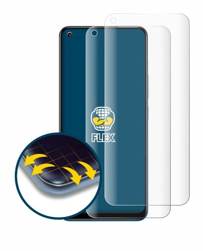 Image of the device realme 8 with a wide variety of screen protectors.