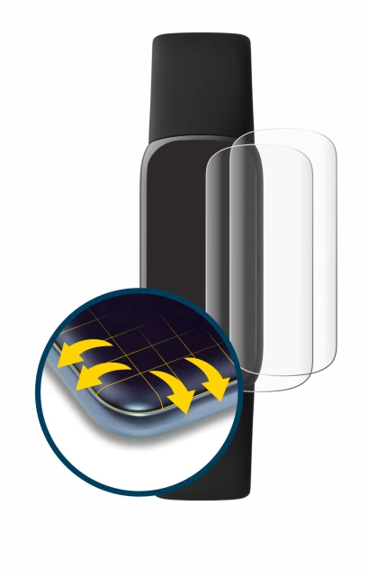 Image of the device Fitbit Luxe with a wide variety of screen protectors.