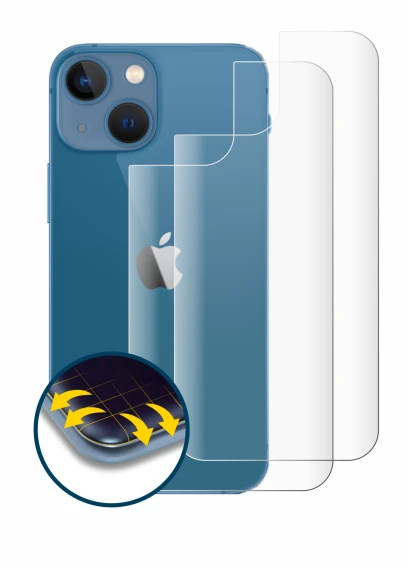 Image of the device Apple iPhone 13 mini (Back) with a wide variety of screen protectors.