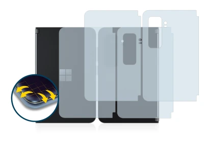 Image of the device Microsoft Surface Duo 2 (Front+Back) with a wide variety of screen protectors.