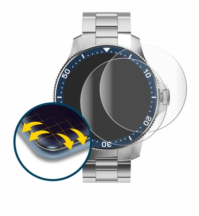 Image of the device Withings ScanWatch Horizon (43 mm) with a wide variety of screen protectors.