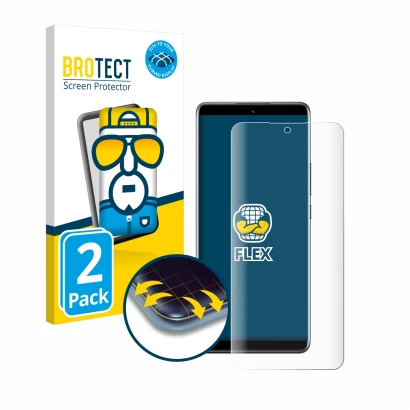 Front side of a product packaging with the brand logo BROTECT. Next to it is the device Xiaomi 12 Pro shown with the correspon