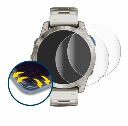 Image of the device Garmin D2 Mach 1 with a wide variety of screen protectors.