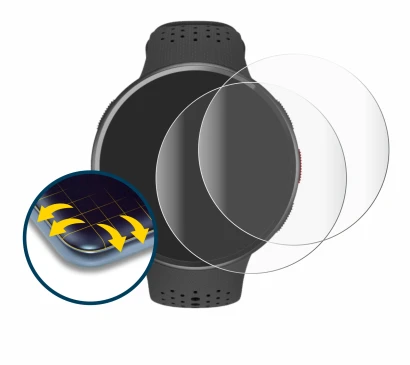 Image of the device Polar Pacer Pro with a wide variety of screen protectors.