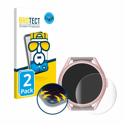 Front side of a product packaging with the brand logo BROTECT. Next to it is the device Michael Kors Access MKGO Gen 5E MKT 51