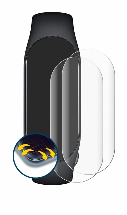 Image of the device Xiaomi Smart Band 7 with a wide variety of screen protectors.