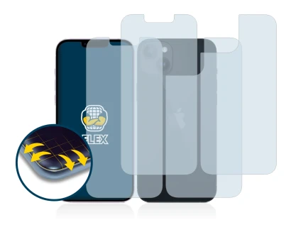 Image of the device Apple iPhone 14 (Front+Back) with a wide variety of screen protectors.