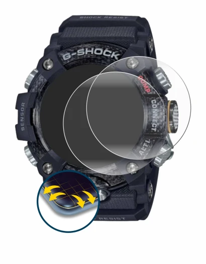 Image of the device Casio G-Shock Mudmaster GG-B100-1AER with a wide variety of screen protectors.