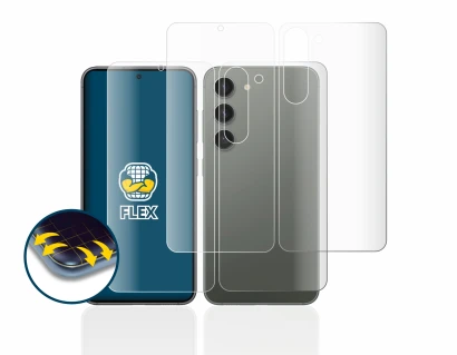 Image of the device Samsung Galaxy S23 Plus (Front+Back) with a wide variety of screen protectors.