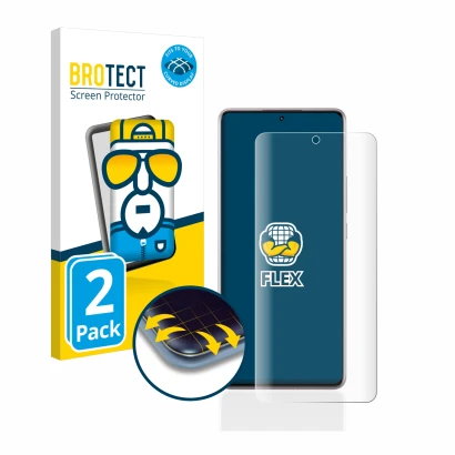 Front side of a product packaging with the brand logo BROTECT. Next to it is the device Xiaomi Redmi Note 12 Pro 4G (case-frie