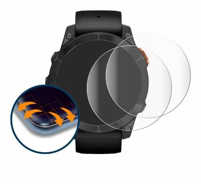 Image of the device Garmin Fenix 7 Pro Solar (47 mm) with a wide variety of screen protectors.