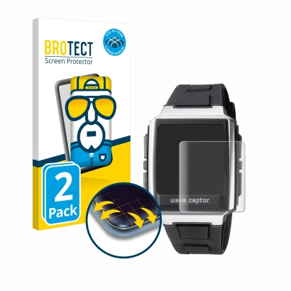 Front side of a product packaging with the brand logo BROTECT. Next to it is the device Casio WV-59 shown with the correspondi