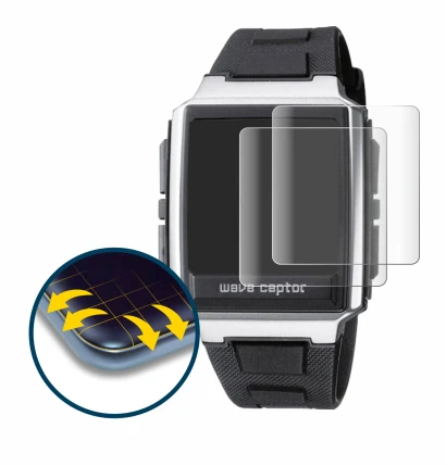 Image of the device Casio WV-59 with a wide variety of screen protectors.