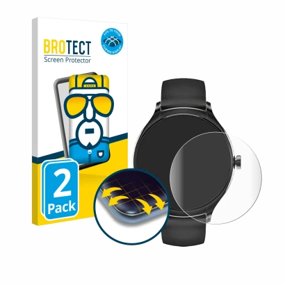 Front side of a product packaging with the brand logo BROTECT. Next to it is the device Pireware Harmony 4 shown with the corr
