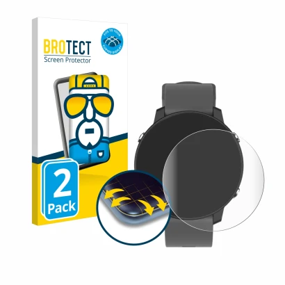 Front side of a product packaging with the brand logo BROTECT. Next to it is the device Shot Scope G5 GPS Watch shown with the