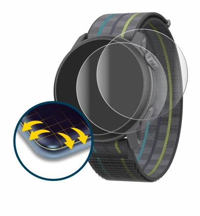 Image of the device Coros Pace 3 with a wide variety of screen protectors.