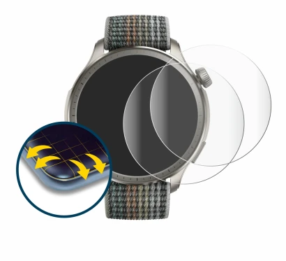 Image of the device Huami Amazfit Balance with a wide variety of screen protectors.