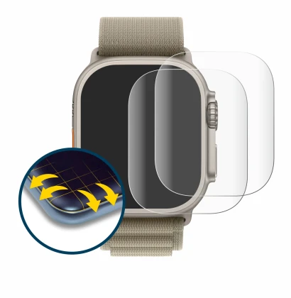 Image of the device Apple Watch Ultra 2 (49 mm) with a wide variety of screen protectors.