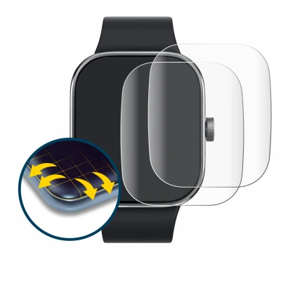 Image of the device Xiaomi Redmi Watch 4 with a wide variety of screen protectors.